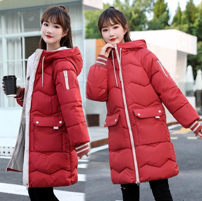 Fashion cotton-padded clothes New thickened fashion cotton-padded clothes in winter Women's medium and long loose thickened cotton-padded jackets