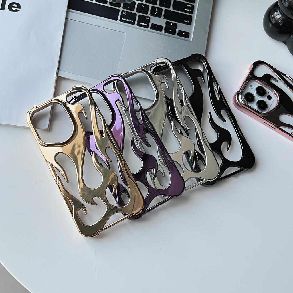 Luxury Heat Dissipation Hollow TPU Case for 11-16 Pro Max Electroplated Fire Designer Shockproof Ins Style 10 Colors