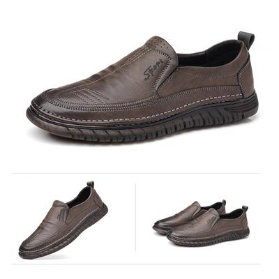 Zapatos de cuero para hombre, mocasines transpirables para exteriores, zapatos de cuero informales para hombre, mocasines planos, calzado