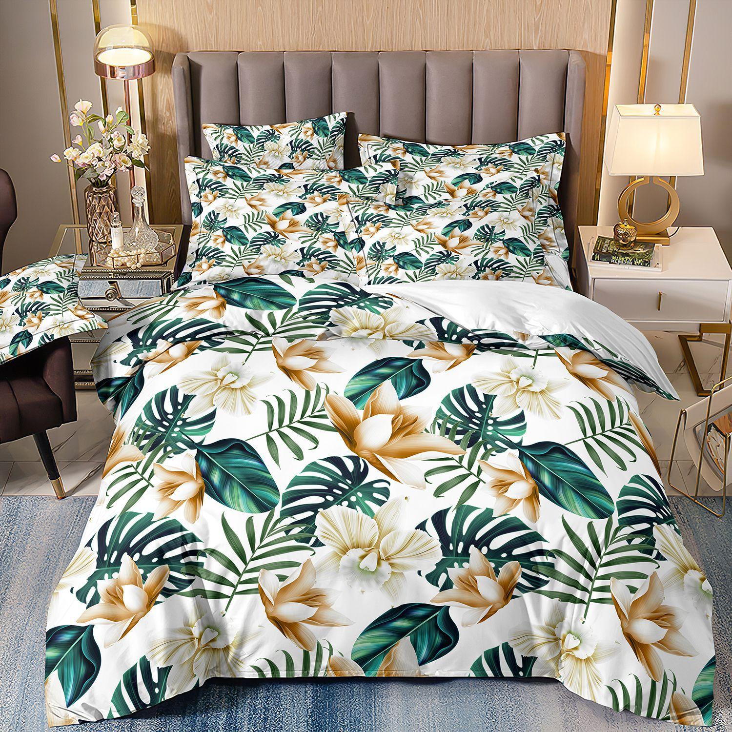 

Tropical Rainforest 3D Printed Bedding Three-Piece Plant Flower Quilt Cover cover 70 * 133 and 50 * 75 * 1