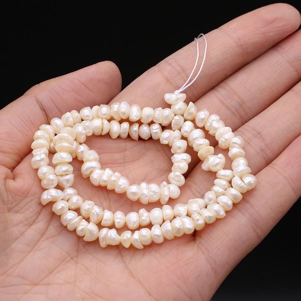 

Luxury Natural Freshwater Flat Nugget Pearls 4-5mm, 36cm Strand Handmade Wedding Jewelry Accessories DIY Crafts 1String/4-5mm-36cm белый