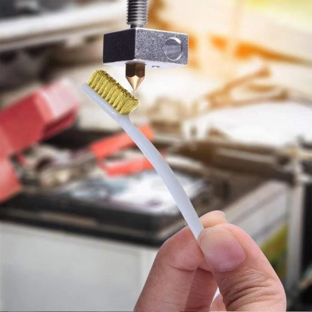 Copper Plating Wire Brush Set Curved Handle Metal Polishing Brush Brass Wire Brush Metal Polishing