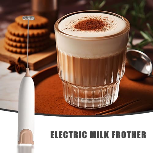 Dtharen Handheld Coffee Frother, Handheld Milk Frother - Battery-Operated Stainless Steel Electric Foam Maker, Kitchen Gadget for Milk Coffee, Latte,