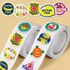 500 Sheets/Roll Creative Fruit Cartoon Stickers for Journals, DIY Phone Cases, Notebooks