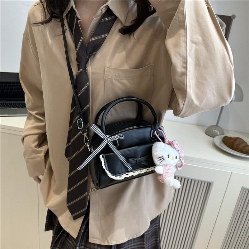 Cute cartoon girl bag 2 summer new large-capacity textured shoulder oblique span bag