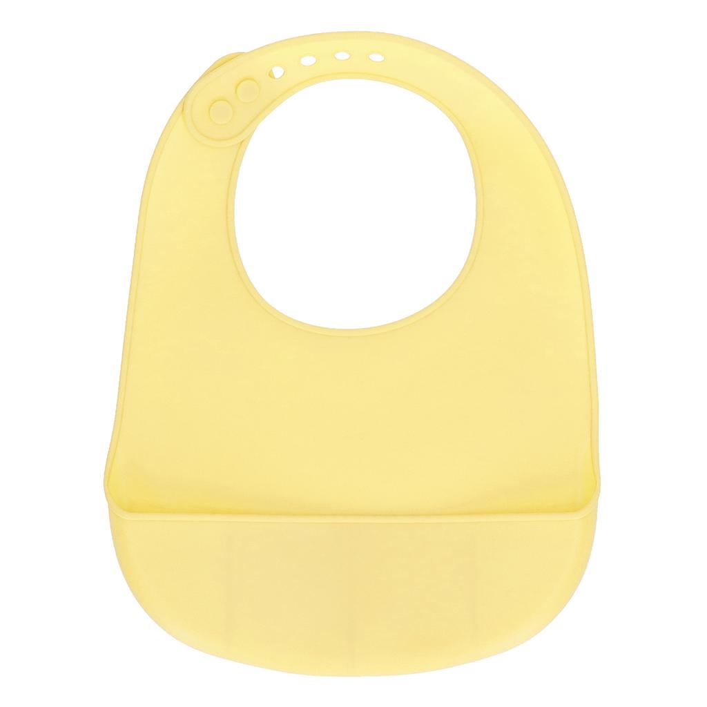 Silicone Bib Soft Waterproof Silicone Neck Fasteners Spill Pocket Dishwasher Safe Baby Silicone