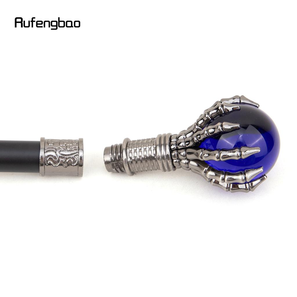Blå glaskula Steampunk Walking Cane Mode Dekorativ Walking Stick Gentleman Lyx Crosier Knop Walking Stick 93cm