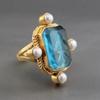 One Old Money Wind Ring, New Chinese Antique Millet Pearl Ring Acrylic High-transparency Ring