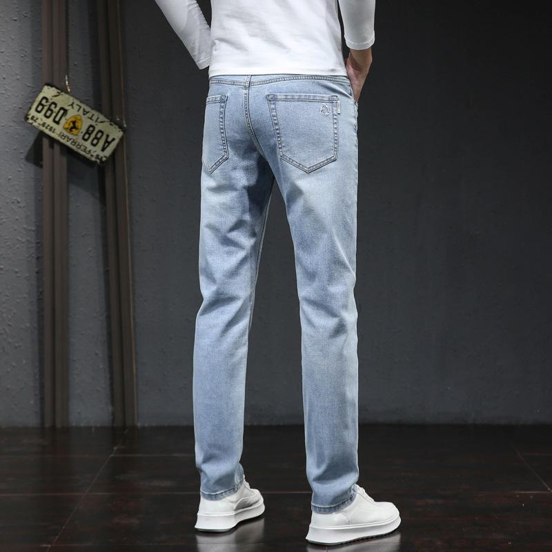 2024 Autumn New Men'S Comfortable Jeans Stretch Slim Fit Casual Pants Straight Leg Trendy Brand Long Pants