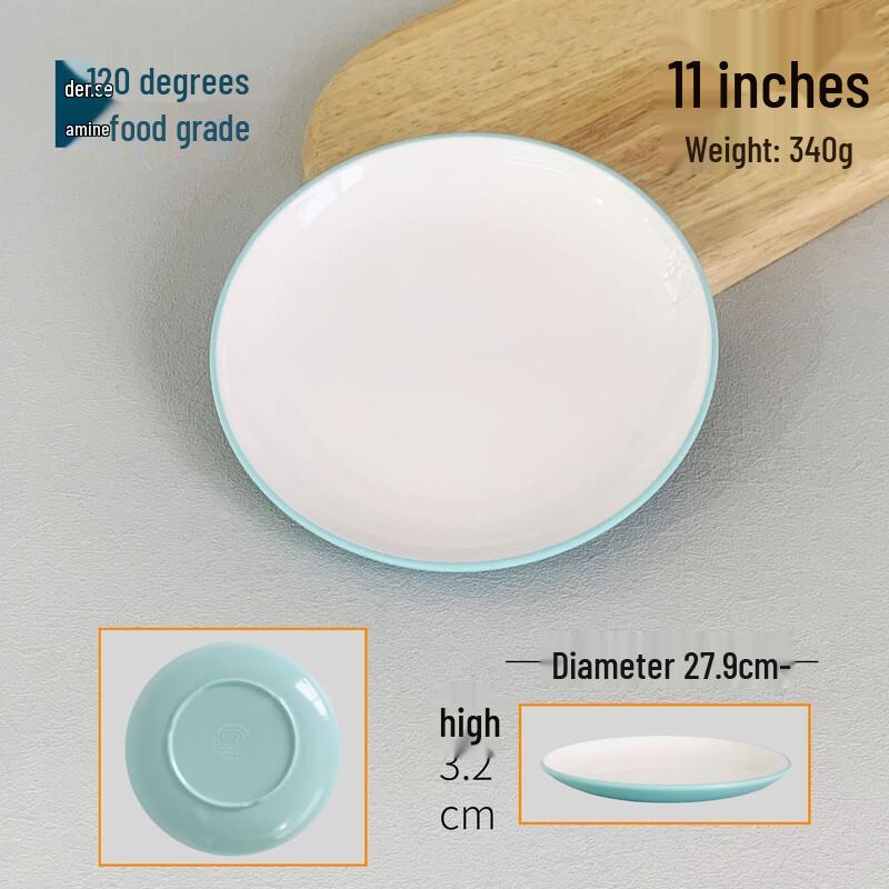 777 Thickened Two-Tone Melamine Round Plate