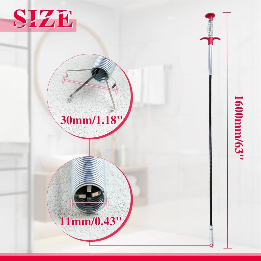 GOLD DEER Flexible Grabber Claw Pickup Reacher Tool Flexible Grabber Claw Pickup Reacher Tool Drain Clog Removal Tool Pickup Tool Pipe Cleaner Toilet