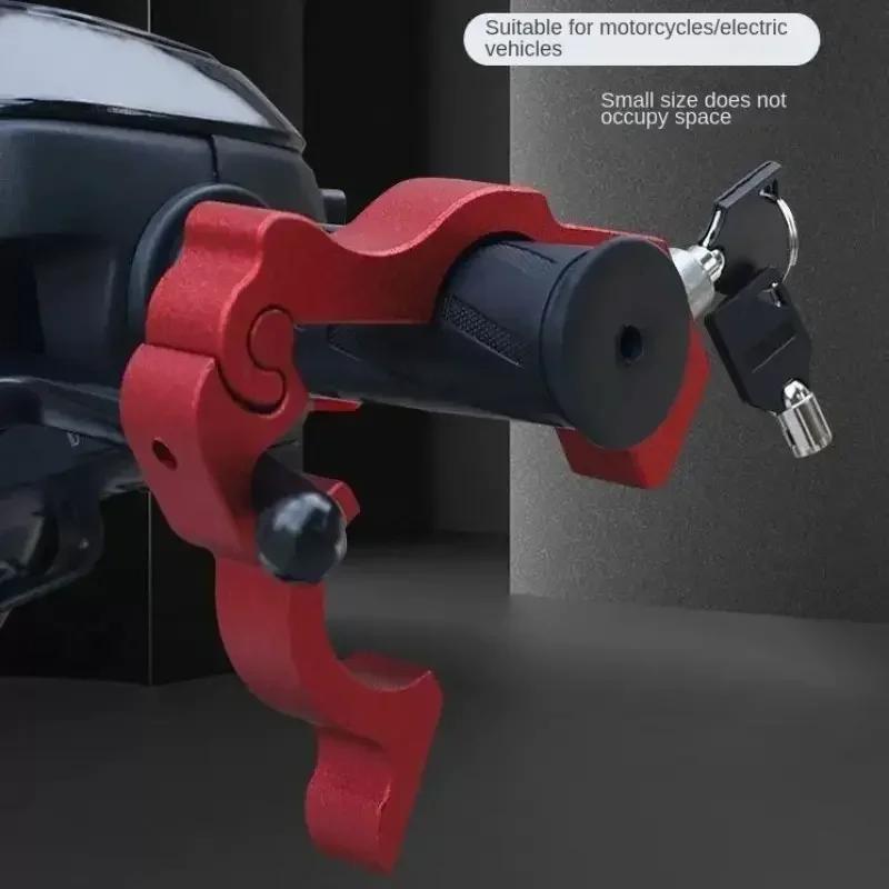 Motorcycle Handlebar Lock - Tamper-Resistant Weatherproof Aluminum Alloy Anti-Theft Grip for Scooters/ATVs