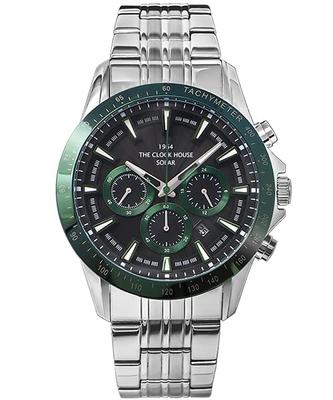 Reloj Cronógrafo Solar The Clock House Business Casual Verde MBC1003-BK7A para Hombre