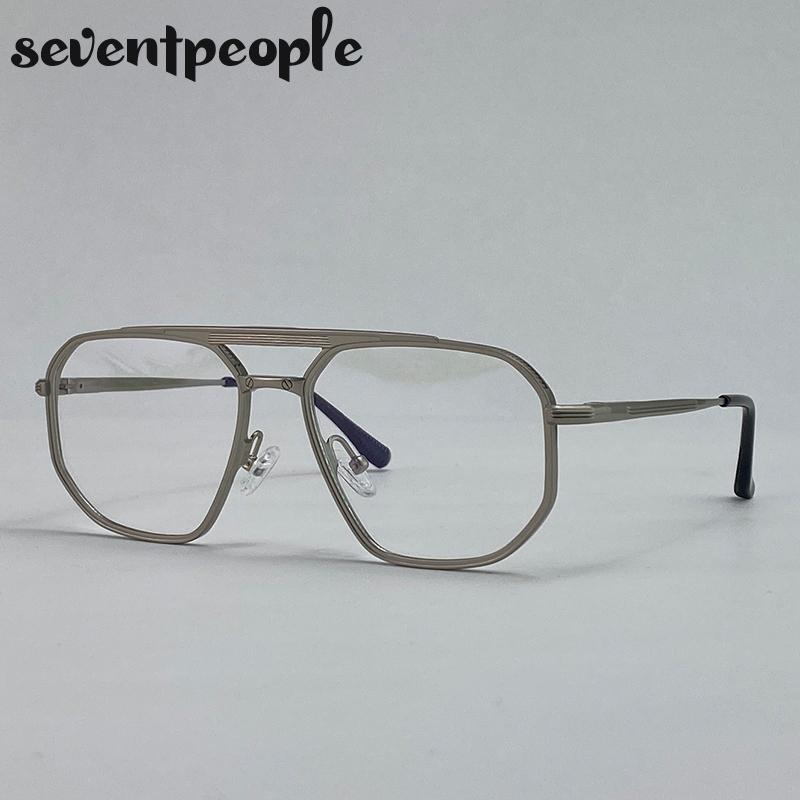 Classic Square Punk Sunglasses Men  Luxury Brand Vintage Metal Frame Polygon Sun Glasses Trendy Double Beam Shades For Male