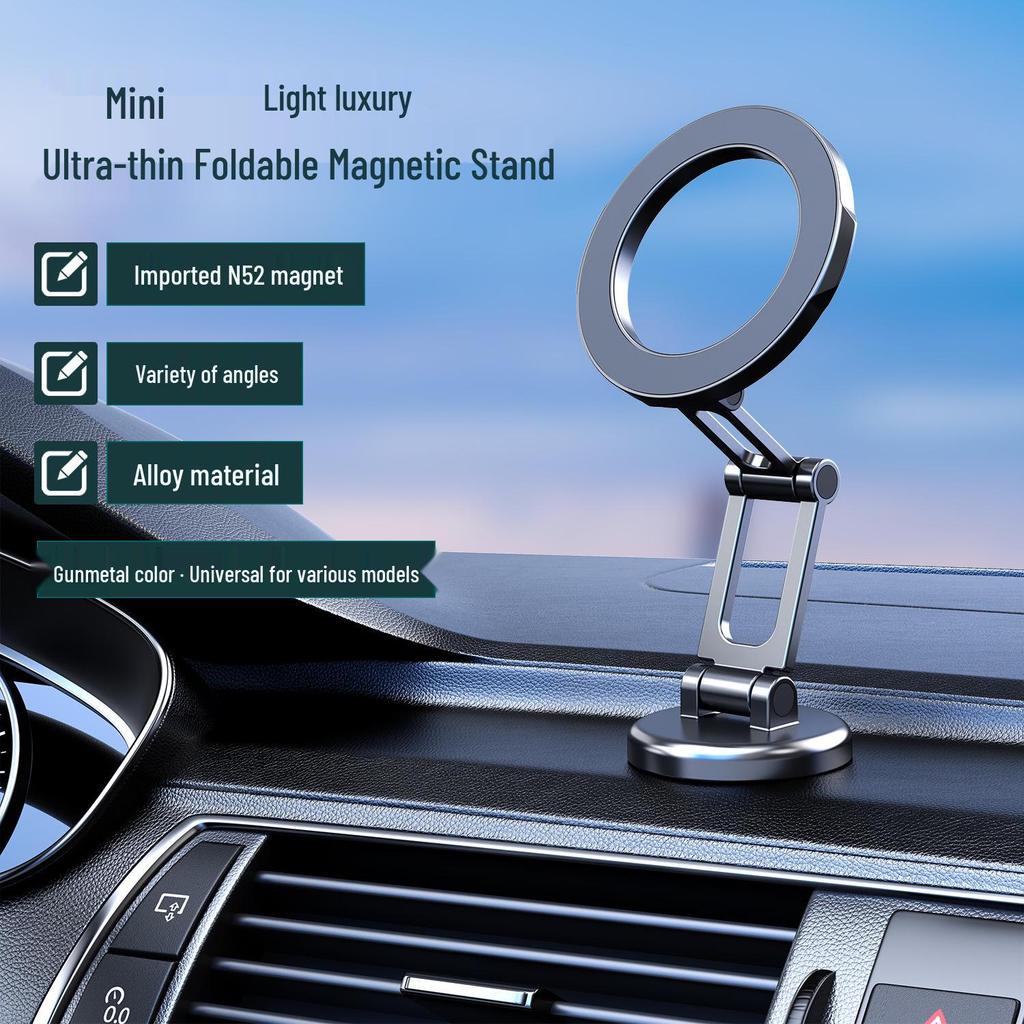 Dual-Fold Rotating Magnetic Car Dash Phone Holder
