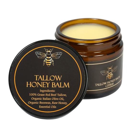 Beef Tallow Honey Balm for Face Body Natural Facial Moisturizer