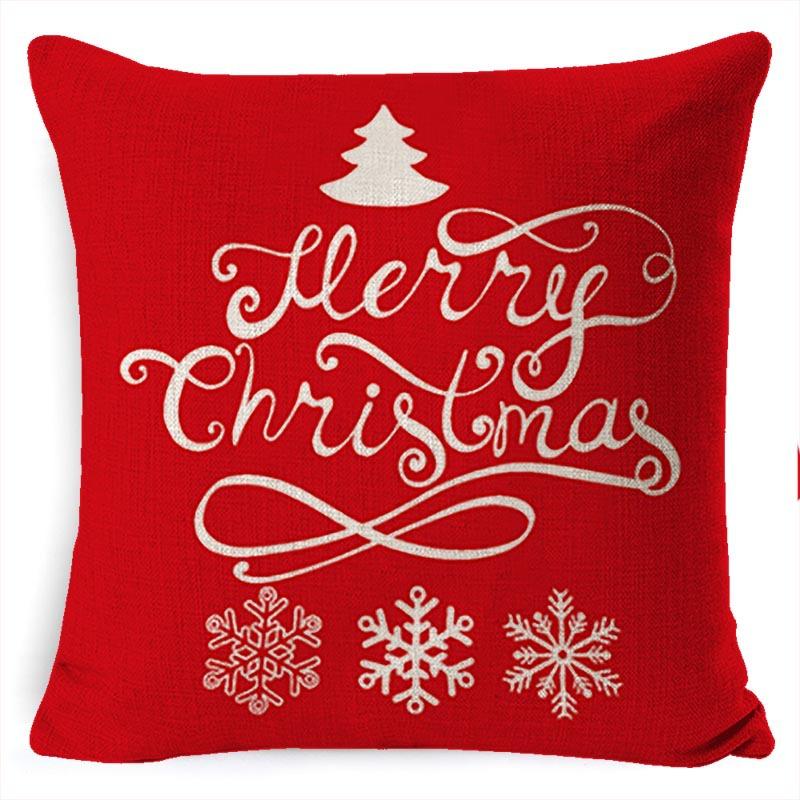 New Christmas Pillowcase Cushion Car Waist Protector Bedside Pillowcase Christmas Linen Pillowcase