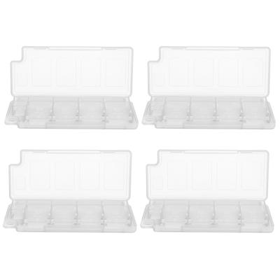 4Pcs Game Card Case Storage Box with 8 In 1 Card Slot 2Pcs Slot for Nintendo Switch(White )