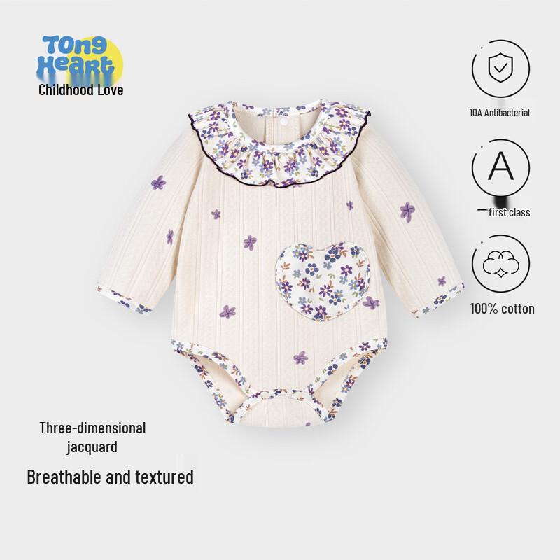 Baby Girl s Floral Long Sleeve Cotton Bodysuit 80cm
