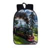 Old-fashioned Steam Train / Locomotive Pattern Backpack for Teenager School Bags Women Rucksack Travel Student Book Bags Gift