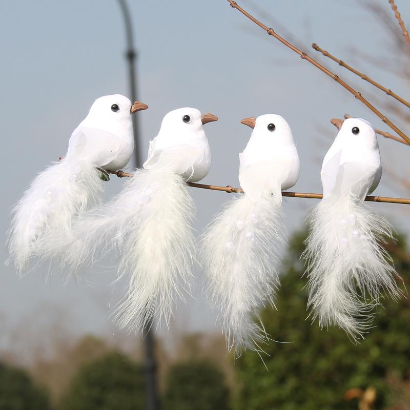 3/6Pcs 3D Fake Craft Birds Artificial Foam Feathers Birds Birthday Party Decorations Home Garden Wedding Decoration