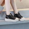 2025 New Women Casual Sneakers Quality Genuine Leather Mixed Colors Flat Platform Lightweight College Style High Top Board Shoes