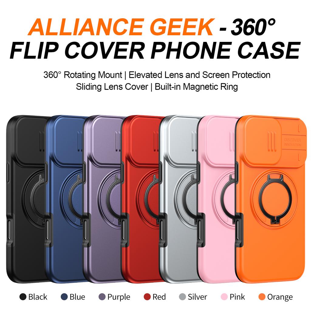 Case For iPhone 17 16 15 14 13 12 Pro Max Plus 17Air Heavy Duty Rugged Armor Magnetic Bracket Slide Camera Protection Cover
