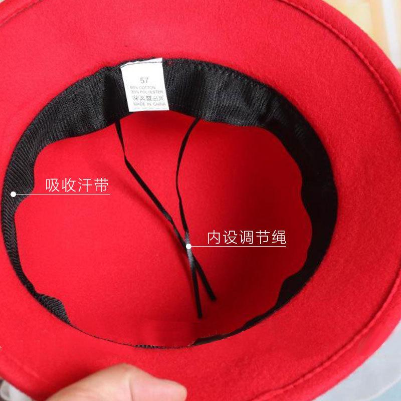 New hat women's fashion British woolen cornice hat woolen hat spring and autumn basin hat bucket hat retro top hat