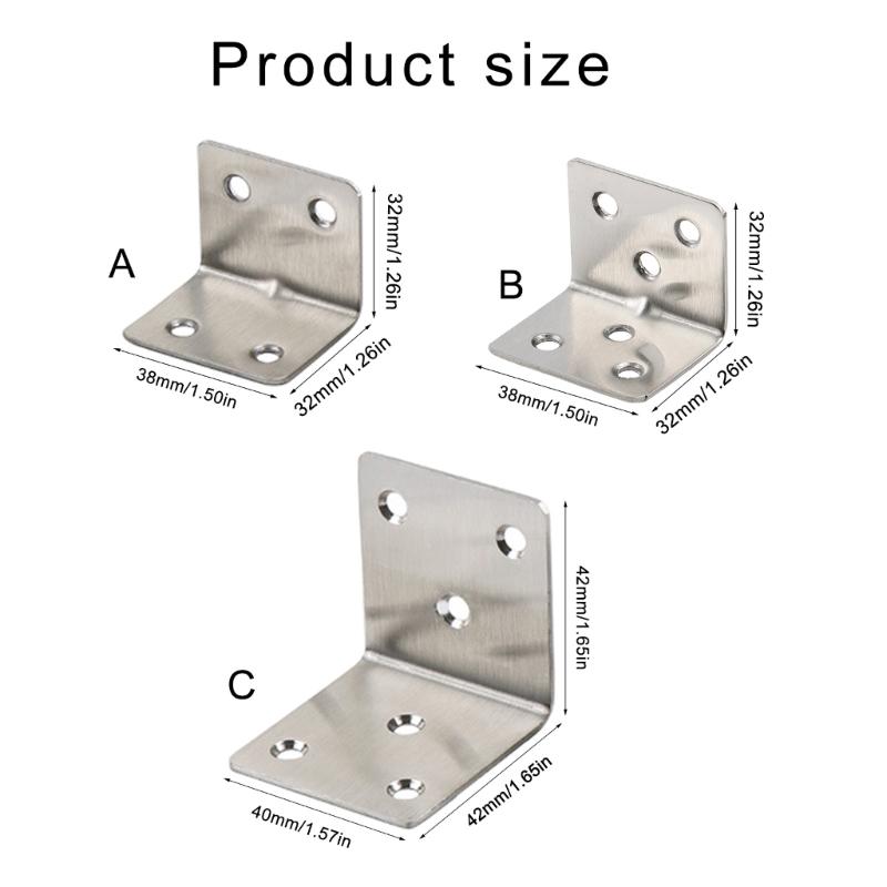 20pcs Metal L Shaped Mount 90 Degree Right Angled Corner Brace for Wood Furniture, Cabinet, Shelves, Chair, Drawer