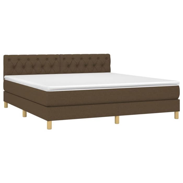 Cadre de lit avec matelas - Maison Exclusive - 160x200 cm - Marron foncé - Tête de lit réglable