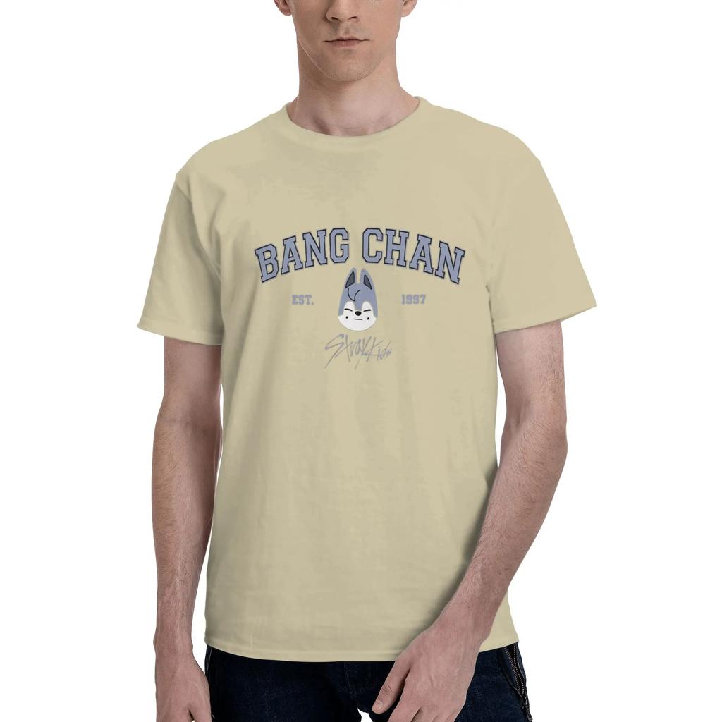 Bang Chan Men TShirt Oversized T Shirts Mens ONeck Cotton Tees Short Summer Male