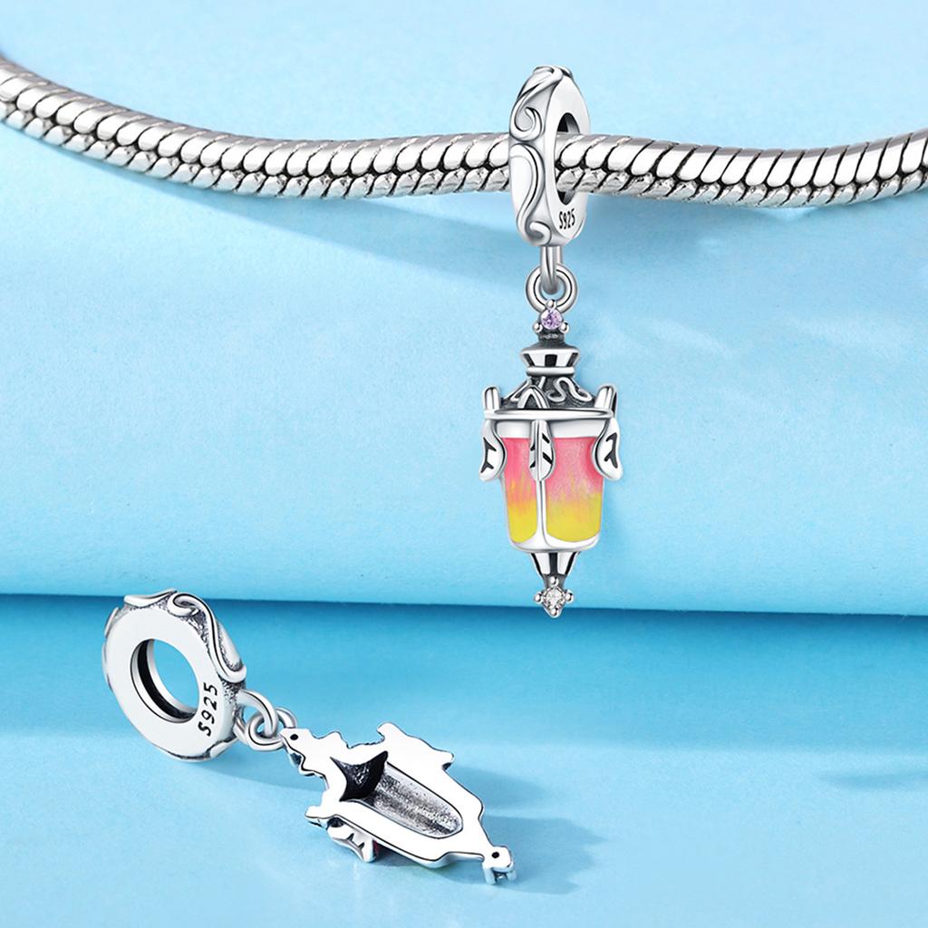 Beads Copper Charms Original Engraved Lamp Holder Pendant Beads Fit Bracelet Jewelry Diy Women Fine Gift Accessory