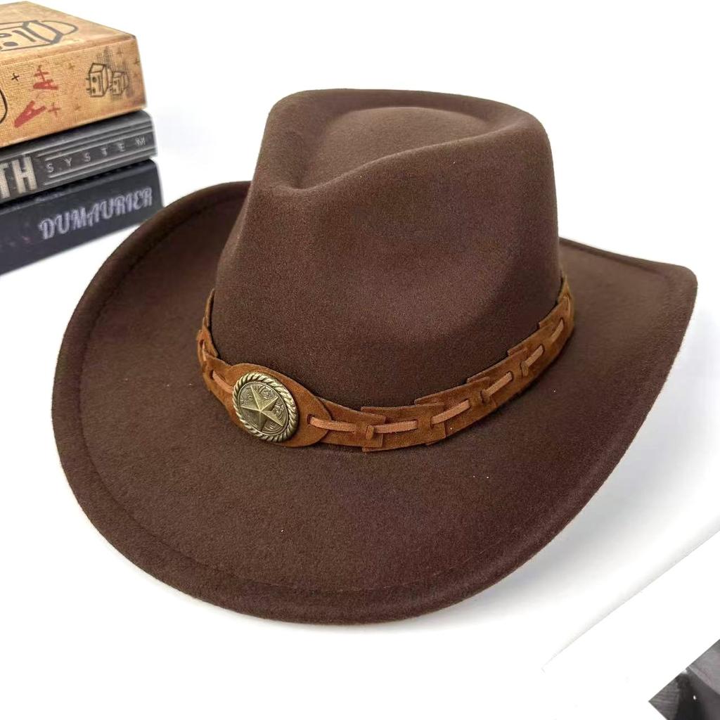 New Western Cowboy Hat, Big Brim, European And American Style Jazz Hat, Five-Star Accessories, Popular Versatile Top Hat