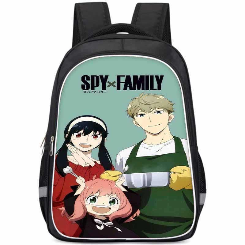 Geräumiger Spy Family Rucksack für Kinder Leichte Oxford-Stoff Schultasche