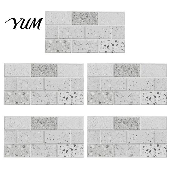 Waterproof Wall Decals for Kitchen 5Pcs Vintage Brick Tile Stickers, Oil?Proof Wallpaper, Peel Removable Backsplash Rental & Stick Living Room Home