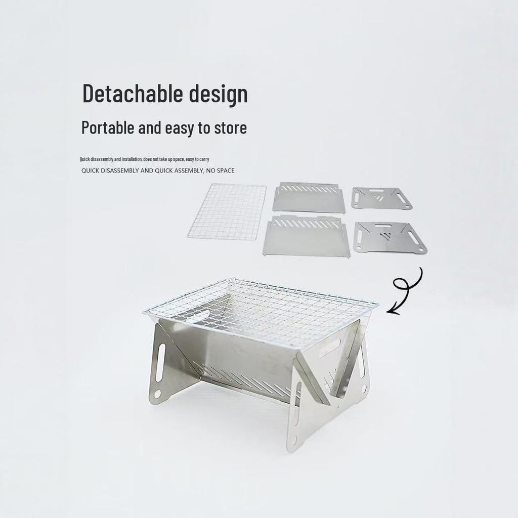 Portable Stainless Steel Folding Camping Stove for Outdoor Cooking
