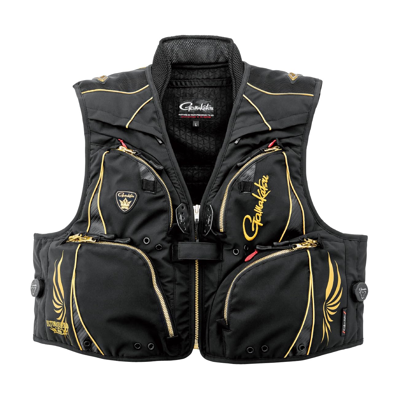 

Gamakatsu Ultima Shield Pro Short Half Mesh Vest GM2330 Black x Gold 5L