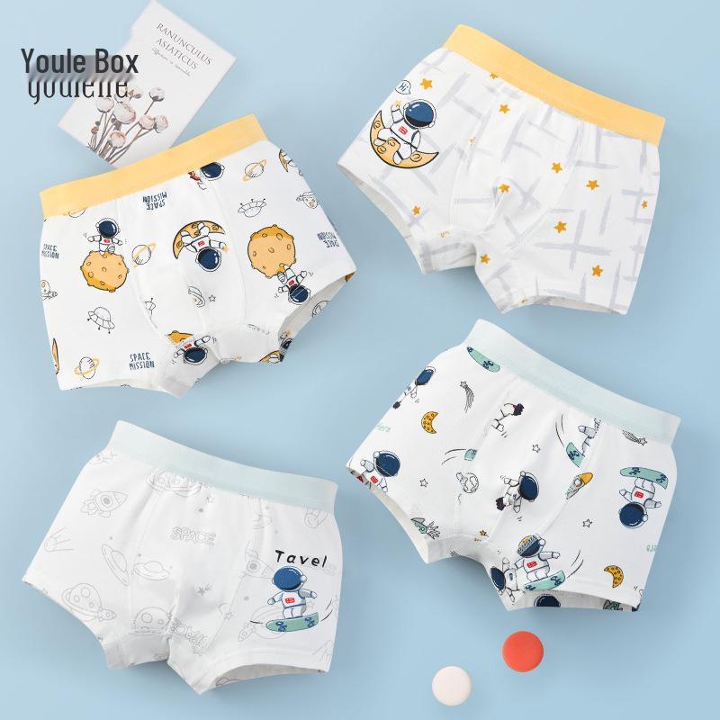 Summer Boys' Cotton Boxer Briefs: Ice Silk, Mid & Big Kid Sizes