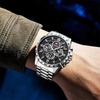 Luxury Watches For Men Chronograph Stainless Steel Man Wristwatch Waterproof Luminous Sport Military Men's Quartz Watch
