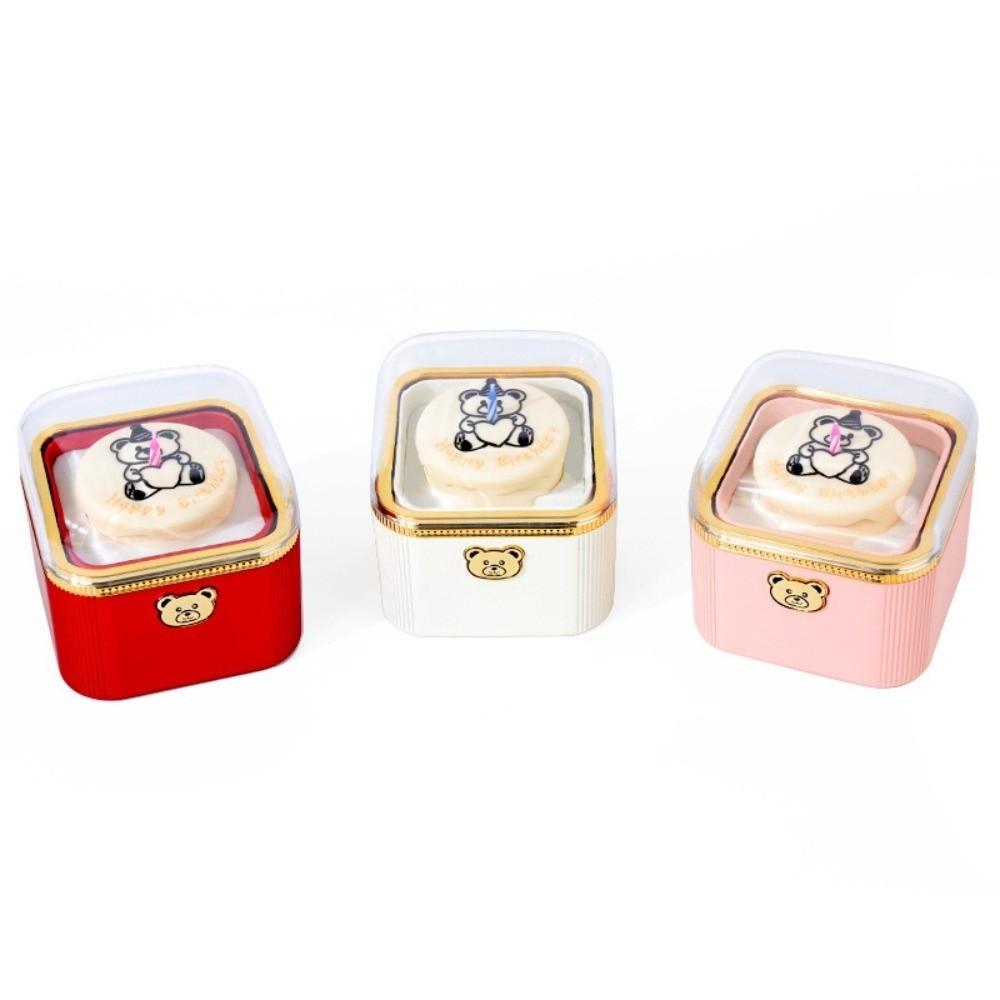Packaging Box Cartoon Bear Flip Ring Box Romantic Cute Rotating Jewelry Box Automatic Mini Cake Gift Box Anniversary Celebration
