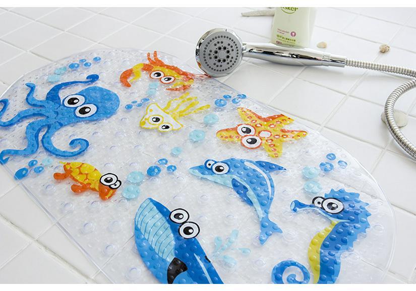 Cartoon Non-slip Children's Bathroom Shower Mat, 69x39 Cm