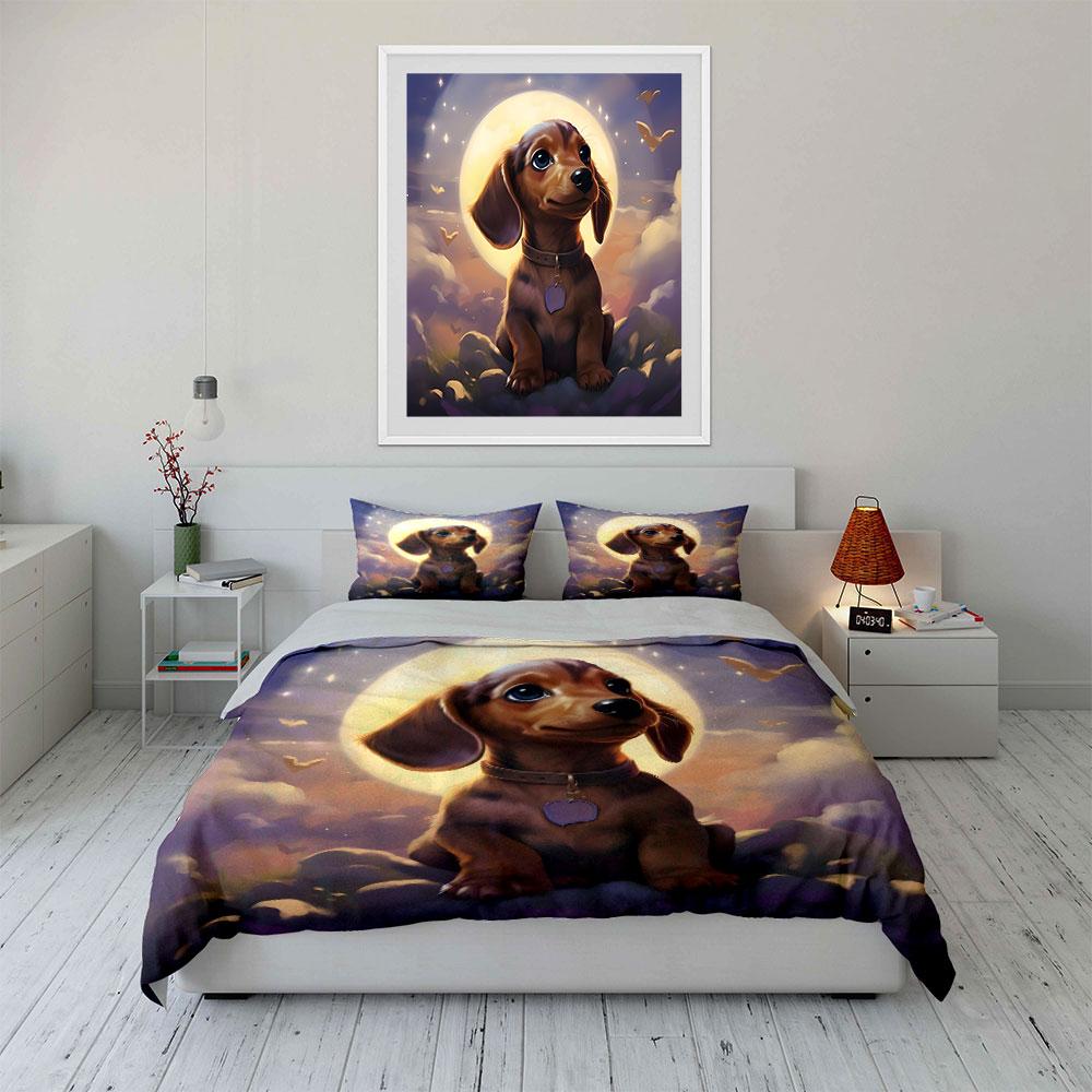 Moonlit Puppy Dreams Bedding sets Duvet covers Pillowcases(1* Duvet Cover 2* Pillowcases without duvet insert)