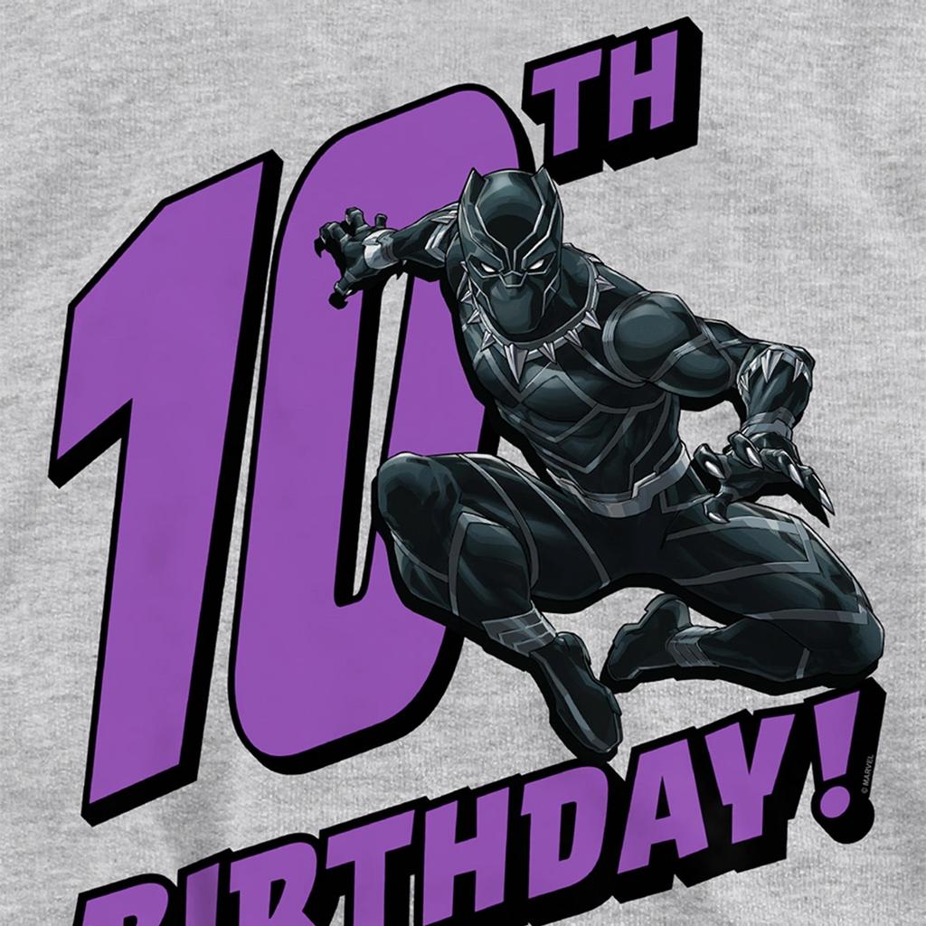 Black Panther Childrens/Kids Heather Pull Over 10th Birthday Hoodie