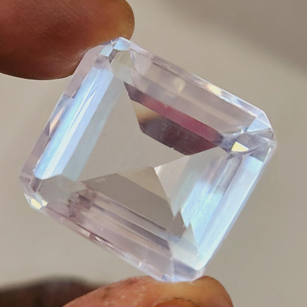 105.75 Cts Heated Ceylon Sapphire White Emerald Shape Loose Gemstone