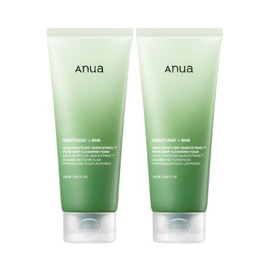 

Anua Heartleaf BHA Pore Deep Cleansing Foam Sebum Control Facial Cleanser Set 150ml x2