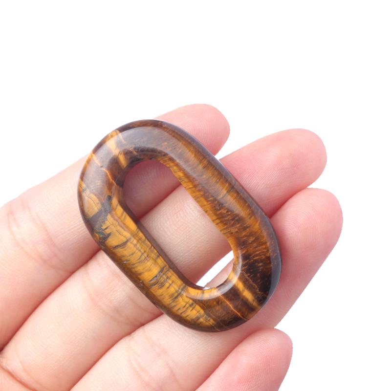 1 Stück Naturstein-Anhänger, hohl, oval, Quarz, Amazonit, Amethyst, Edelsteine, Charms für die Schmuckherstellung, DIY, Frauen, Männer, Halskette, Ohrringe, Zubehör, 23 × 38 mm