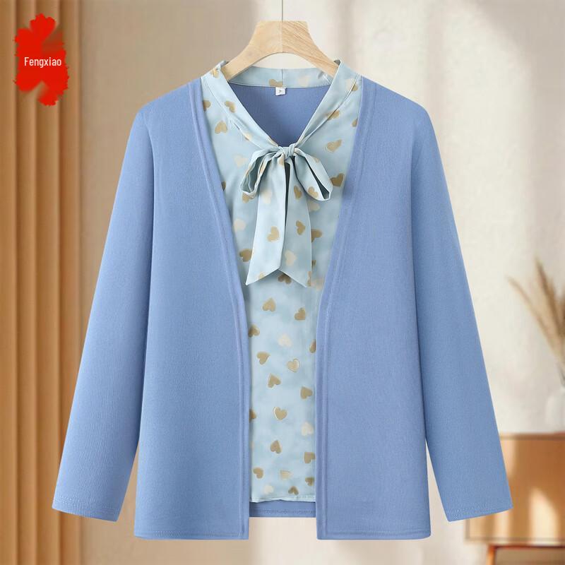 

Элегантный вязаный топ с V-образным вырезом для женщин среднего возраста XL