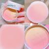 Grapefruit Shimmer Blush Powder Palette Face High Gloss Gradient Orange Cheek Rouge Powder Makeup Brighten Highlight With Puff