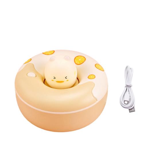 Donut Design Small Table Lamp 360 Degree Flexible Neck LED Soft Light No Flicker Eye Protection USB Powered Reading Night Light