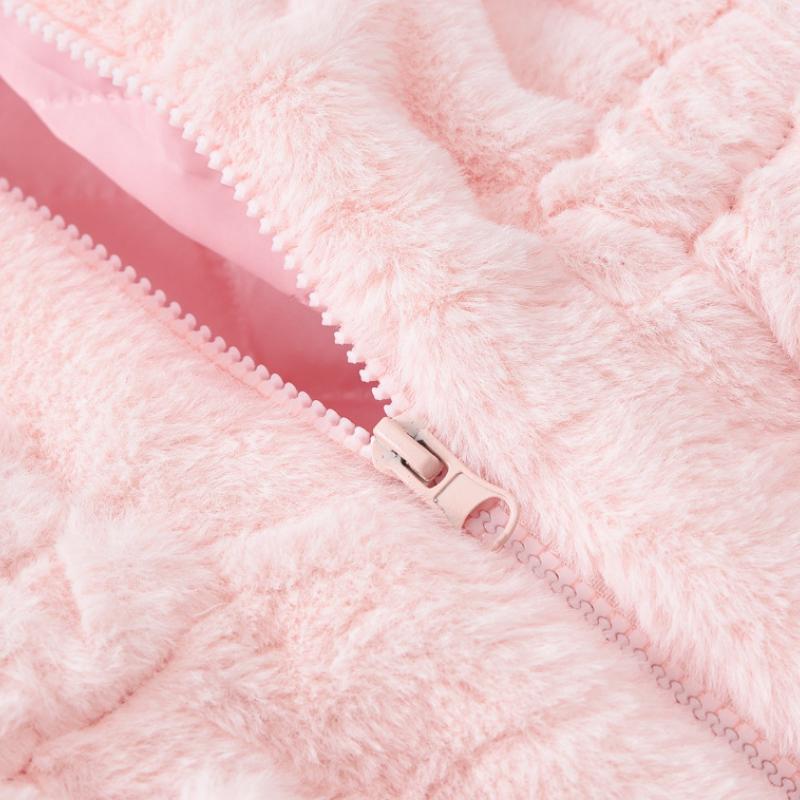 Rabbit Ears Coat Cute Baby Girl Faux Fur Fleece Jacket Children's Thickened Winter Warm Jacket